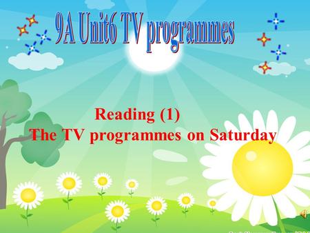 Reading (1) The TV programmes on Saturday. A: What kind of TV programmes do you like best? B:I like watching…. /I like watching programmes about…. A:
