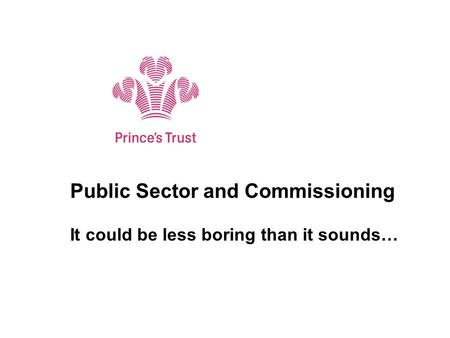 Public Sector and Commissioning It could be less boring than it sounds…