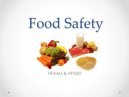 Food Safety HFA4M & HFN20.