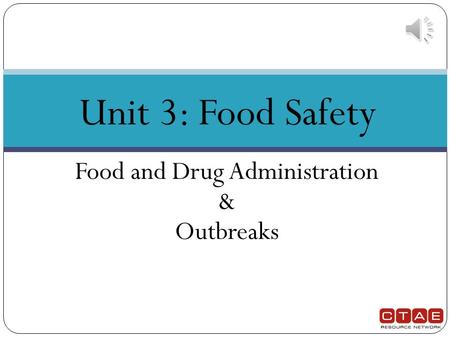 Food and Drug Administration & Outbreaks