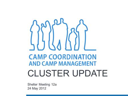 CLUSTER UPDATE Shelter Meeting 12a 24 May 2012. CCCM Goals improving living conditions, monitor standards, identify gaps and advocate for service provision.