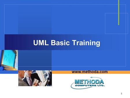 1 www.methoda.com UML Basic Training. UML Basic training2 Agenda  Definitions: requirements, design  Basics of Unified Modeling Language 1.4  SysML.