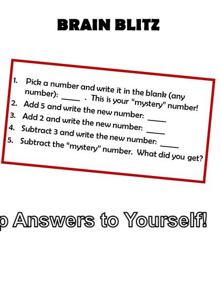 Keep Answers to Yourself!