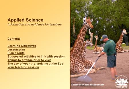 Applied Science Information and guidance for teachers Contents Learning Objectives Lesson plan Plan a route Suggested activities to link with session Things.