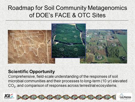 Roadmap for Soil Community Metagenomics of DOE’s FACE & OTC Sites