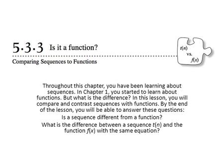 Is a sequence different from a function?