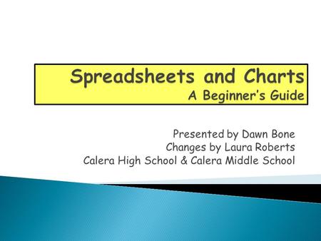 Presented by Dawn Bone Changes by Laura Roberts Calera High School & Calera Middle School.