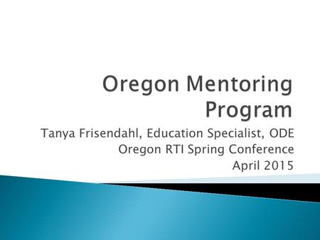 Oregon Mentoring Program