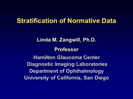 Stratification of Normative Data