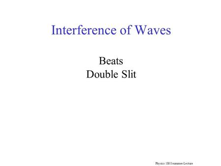 Interference of Waves Beats Double Slit