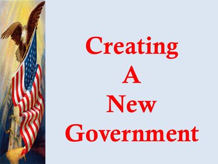 Creating A New Government. ARTICLES OF CONFEDERATION Americas First Attempt at a National Constitution  established an association of independent states.