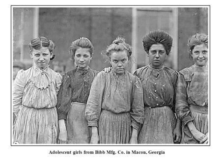 Adolescent girls from Bibb Mfg. Co. in Macon, Georgia.