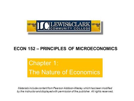 Chapter 1: The Nature of Economics