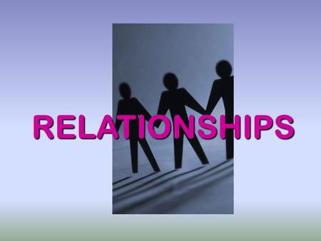 RELATIONSHIPS. There are several types of relationships we have and need to maintain: Family Relationships Social Relationships Spiritual Relationships.
