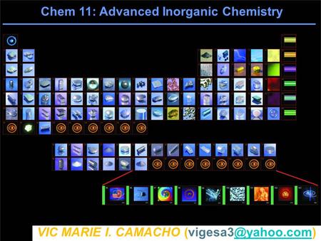Chem 11: Advanced Inorganic Chemistry VIC MARIE I. CAMACHO