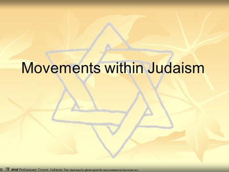 Movements within Judaism. Orthodox term applies to the traditional movement within modern Judaism based upon the strict adherence to the letter of the.