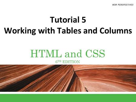 Tutorial 5 Working with Tables and Columns