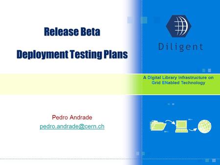 A DΙgital Library Infrastructure on Grid EΝabled Technology Release Beta Deployment Testing Plans Pedro Andrade