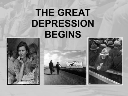 THE GREAT DEPRESSION BEGINS. FARMERS STRUGGLE During World War I European demand for American crops soared After the war demand for American crops plummeted.