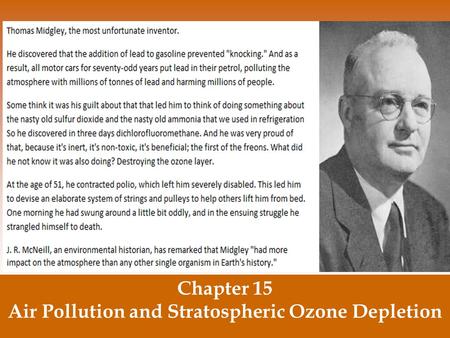 Air Pollution and Stratospheric Ozone Depletion