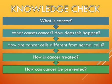 How can cancer be prevented? How is cancer treated? How are cancer cells different from normal cells? What causes cancer? How does this happen? What is.