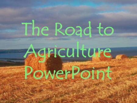 The Road to Agriculture PowerPoint. Before we were all farmers, all Homo sapiens were… Hunters and Gatherers.