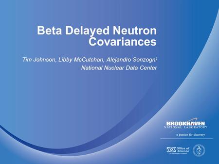 Beta Delayed Neutron Covariances Tim Johnson, Libby McCutchan, Alejandro Sonzogni National Nuclear Data Center.