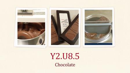 Chocolate Y2.U8.5. Process 10° North & South of Equator Cocoa produces yellow fruit pods, each containing about 40 almond sized cocoa beans Beans are.