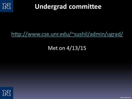Is there no hope at all? Undergrad committee  Met on 4/13/15.
