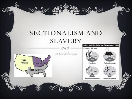 SECTIONALISM AND SLAVERY A Divided Union. SECTIONALISM  Loyalty to the individual’s region rather than to the nation.