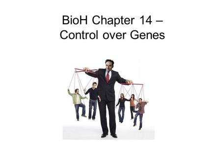 BioH Chapter 14 – Control over Genes. Control of Gene Expression Cells are selective about which genes they require This depends upon:  Cell type  Specific.