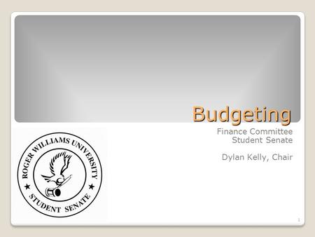 1 Budgeting Finance Committee Student Senate Dylan Kelly, Chair.