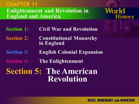 Section 5: The American Revolution