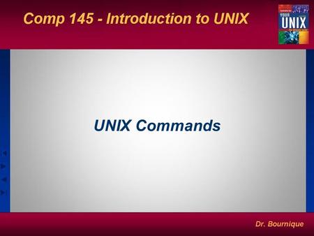 UNIX Commands. Why UNIX Commands Are Noninteractive Command may take input from the output of another command (filters). May be scheduled to run at specific.