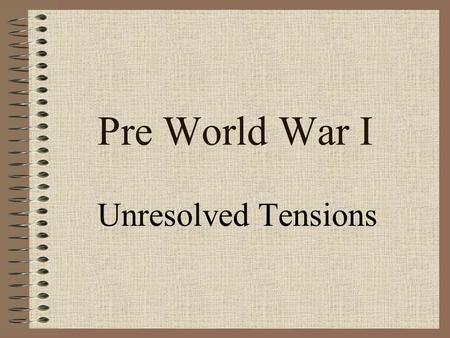 Pre World War I Unresolved Tensions. I. Competition for Africa North Africa Fashoda Affair Boer War Moroccan Crisis 1905 Algeciras 1911 French Protectorate.