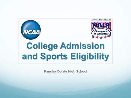 College Admission and Sports Eligibility