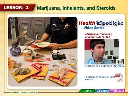 Marijuana, Inhalants, and Steroids (1:46) Click here to launch video Click here to download print activity.