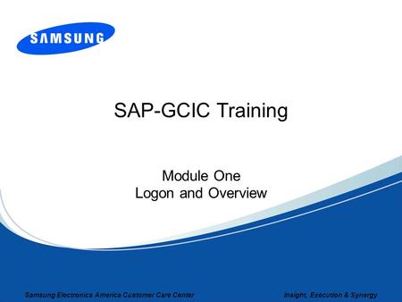 Module One Logon and Overview