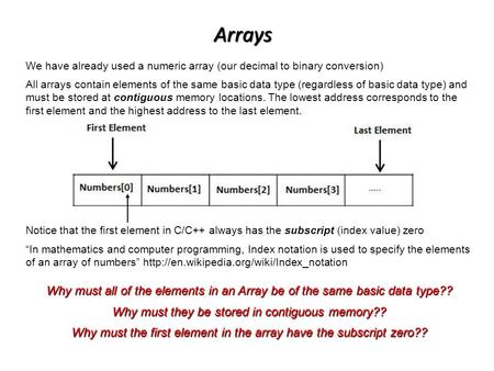 “In mathematics and computer programming, Index notation is used to specify the elements of an array of numbers”