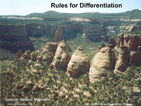 Rules for Differentiation Colorado National Monument Greg Kelly, Hanford High School, Richland, WashingtonPhoto by Vickie Kelly, 2003.