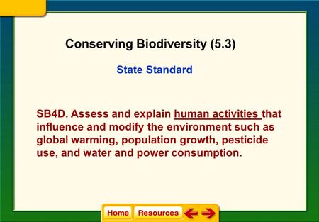 Conserving Biodiversity (5.3)