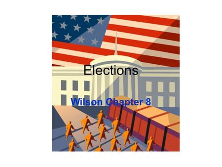 Elections Wilson Chapter 8. Let’s start with elections Presidential vs Congressional races: Presidential races are more competitive but in either, the.