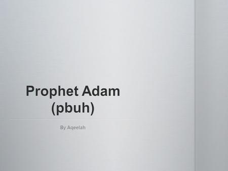 By Aqeelah. Prophet Adam was the first prophet out of the 99 Prophet in Islam and was also the first man who Allah made. Prophet Adam was the first prophet.