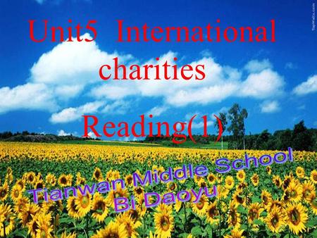 Unit 5 Reading (I) Unit 5 Reading (I) Unit5 International charities Reading(1)
