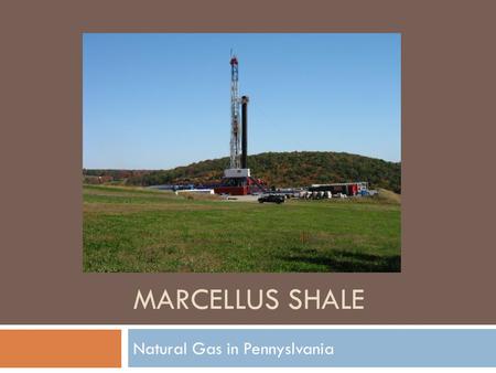 MARCELLUS SHALE Natural Gas in Pennyslvania. Where is Marcellus Shale in PA?  Marcellus Shale  The contour lines tell thickness of the shale. Pink =