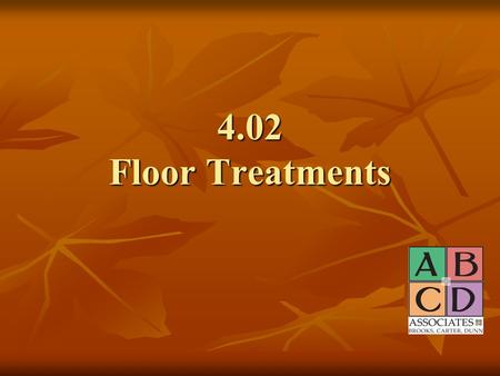 4.02 Floor Treatments.