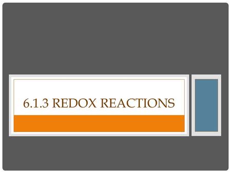 6.1.3 REDOX REACTIONS. Oxidation numbers identify and indicate which element is oxidized and which is reduced. Here's an example - the reaction between.