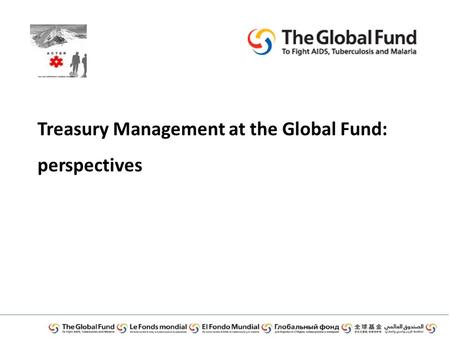 Treasury Management at the Global Fund: perspectives.