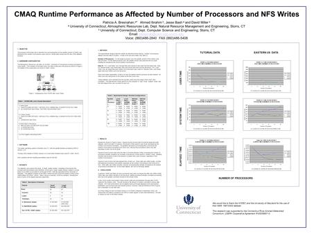 CMAQ Runtime Performance as Affected by Number of Processors and NFS Writes Patricia A. Bresnahan, a * Ahmed Ibrahim b, Jesse Bash a and David Miller a.
