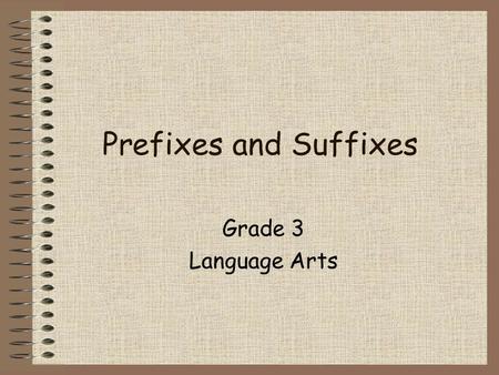 Prefixes and Suffixes Grade 3 Language Arts.